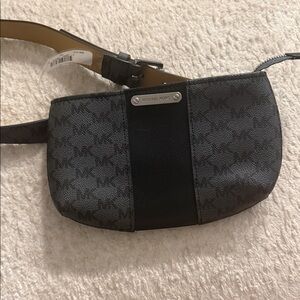 Michael Kors Charcoal and Black Belt Bag
